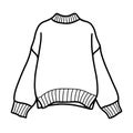 Telly winter knit wool sweater. Cozy winter clothing. Hand drawn illustration in Doodle style