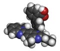 Telmisartan hypertension drug molecule. Used to treat high blood pressure. Royalty Free Stock Photo