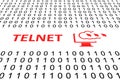 TELNET concept binary code 3d