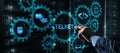 Telnet Virtual terminal client. Internet and Network concept. Teletype Network Protocol