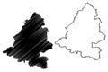 Teltow-Flaming district Federal Republic of Germany, rural district, State of Brandenburg map vector illustration, scribble