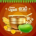 Telugu New Year festival Ugadi (Gudi Padwa, Yugadi). - Traditional food pachadi with all flavors