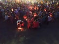 Thousand of devotees gather to release lamp to sea