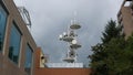 Telus telecommunications tower equipment and repeater antenna dishes