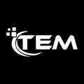 TEM letter logo design on black background. TEM creative initials letter logo concept. TEM letter design