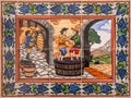 Tile painting, phase 4/6 in wine making, Europa Village, Temecula, CA, USA Royalty Free Stock Photo