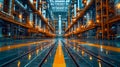 Industrial interior of a large industrial power plant. Industrial background, GenerativeAI