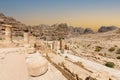 The temenos gate at the end of The Colonnaded Street in the ancient city of Petra, Jordan Royalty Free Stock Photo