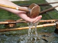 Temizuya cleansing ritual Royalty Free Stock Photo