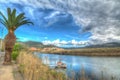 Temo river under a cloudy sky