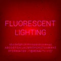 Alphabet Neon. Fluorescent lighting font