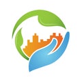 Eco construction logo icon. Royalty Free Stock Photo