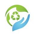 Recycle logo, circle, natural, green, leaves, Royalty Free Stock Photo