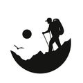 Hiking logo vector illustration.