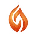 Flame fire logo symbol, logotype symbol icon design vector on white background Royalty Free Stock Photo