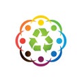 Colourful community recycle circle.