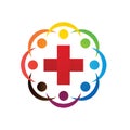 Colourful community medical circle.