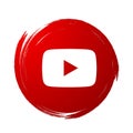 YouTube logo over white round brush style. Royalty Free Stock Photo