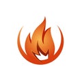 Flame fire logo symbol, logotype symbol icon design vector on white background Royalty Free Stock Photo