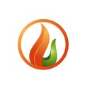 Flame fire logo symbol, logotype symbol icon design vector on white background Royalty Free Stock Photo