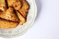 tempeh fried photo traditional food frame with isolated background