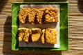 Tempeh goreng and tofu goreng fried tempeh and fried tofu enlighted by the sun in Indonesia Royalty Free Stock Photo