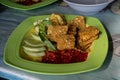 Tempeh Penyet typical Indonesian dish at local restaurant