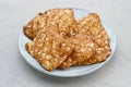 Tempeh, Tempe Goreng or Fried tempeh is Indonesia traditional food. Royalty Free Stock Photo