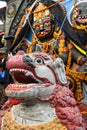 Tempel lion in front of the Hindu deity Kala Bhairav Royalty Free Stock Photo