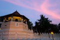 Sunset over the temple of the sacred tooth relic in Kandy, Sri Lanka