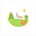 Temperate forest flat icon