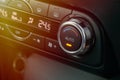 Temperature control knob in the car air conditioner Royalty Free Stock Photo