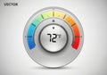 Temperature control knob set to seventy-two degrees Royalty Free Stock Photo