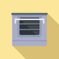 Temperature convection oven icon flat vector. Electric kitchen stove