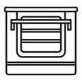 Temperature convection oven icon outline vector. Electric kitchen stove