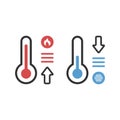 Temperature flat vector icon. Chill symbol concept isolated. Weather, hot and cold climate in trendy style for web site, mobile Royalty Free Stock Photo