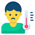 temperature, high fever flat icon