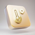 Temperature High icon. Golden Temperature High symbol on matte gold plate