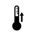 Temperature icon vector isolated on white background, Temperature sign , dark pictogram