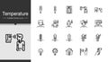 Temperature icons. Modern line design. For presentation, graphic design, mobile application or UI. Editable Stroke Royalty Free Stock Photo