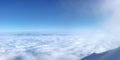 Temperature inversion forming sea of clouds seen from above Royalty Free Stock Photo