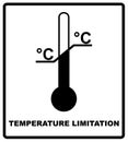 Temperature limits. Cargo signs. Temperature Sensitive. Black silhouette isolated on white. Vector illustration. Package