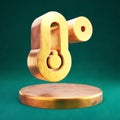 Temperature Low icon. Fortuna Gold Temperature Low symbol on golden podium