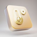 Temperature Low icon. Golden Temperature Low symbol on matte gold plate