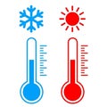 Temperature Measurement and Control Vector Icon - Thermometer Symbol Royalty Free Stock Photo