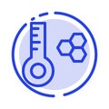 Temperature, Temperature Meter, Thermometer Blue Dotted Line Line Icon