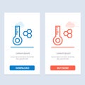 Temperature, Temperature Meter, Thermometer Blue and Red Download and Buy Now web Widget Card Template