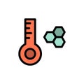 Temperature, Temperature Meter, Thermometer Flat Color Icon. Vector icon banner Template