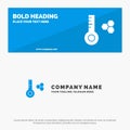 Temperature, Temperature Meter, Thermometer SOlid Icon Website Banner and Business Logo Template