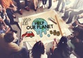 Temperature Save Earth Pollution Planet Environment Climate Chan Royalty Free Stock Photo